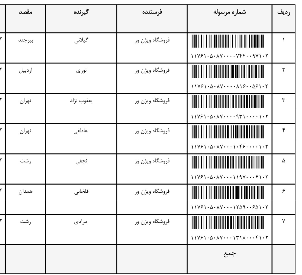 کد رهگیری 24 و 25 خرداد